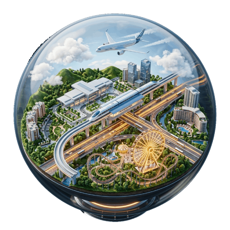 Silvra One Strategic Transit Hub - Expressway, Bullet Train, Airport and Theme Park Connectivity